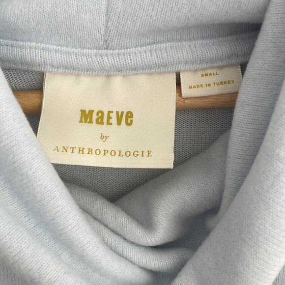Anthropologie Maeve Cowl Neck Tunic Top Sky Blue - Picture 3 of 10